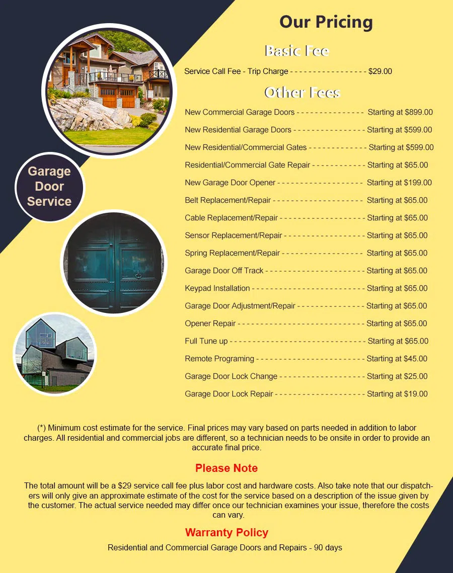 Elite Garage Door Service Aliso Viejo, CA 949-427-8730 - pricelist6