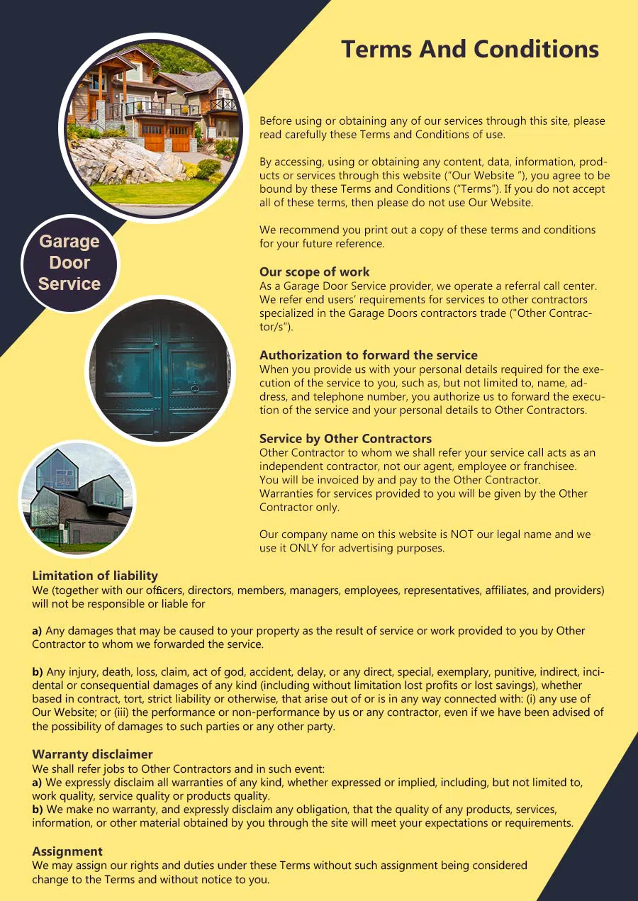 Elite Garage Door Service Aliso Viejo, CA 949-427-8730 - terms6